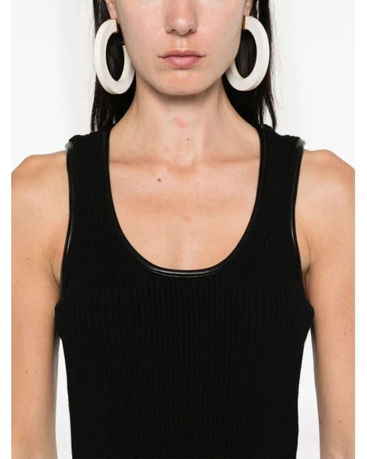 Débardeur En Maille Fine Nervurée Jonathan Simkhai en coloris Black