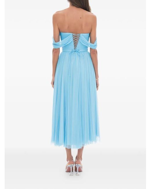 Ana Radu Blue Off-Shoulder Tulle Dress