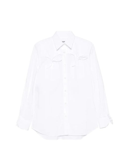 Moschino White Button-Up Shirt With Bow Pocket Details