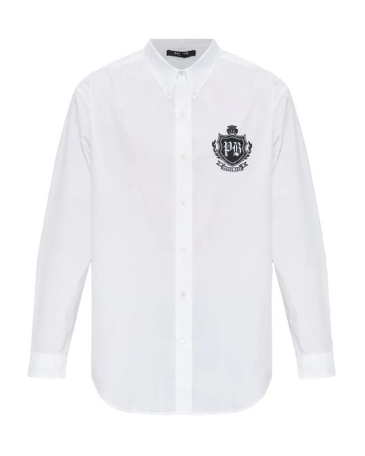 Camisa Con Botones Balmain de hombre de color White