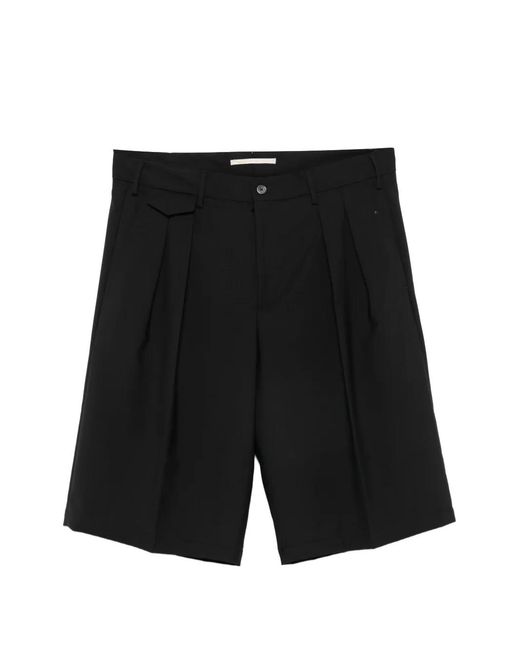 Briglia 1949 Black Pleated Knee-Length Shorts for men