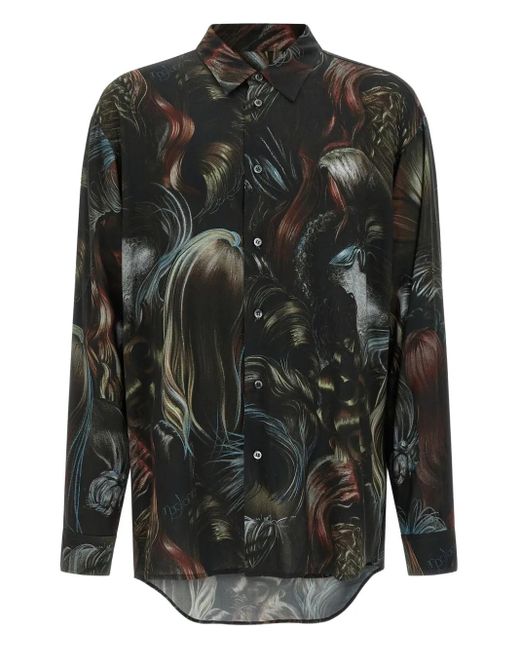 Camicia Con Maniche Lunghe di Magliano in Black da Uomo