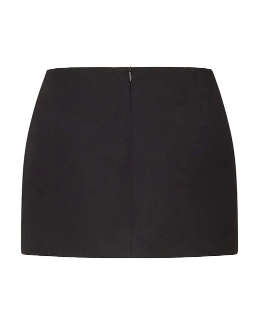 Area Black Crystal-Embellished Wool Mini Skirt