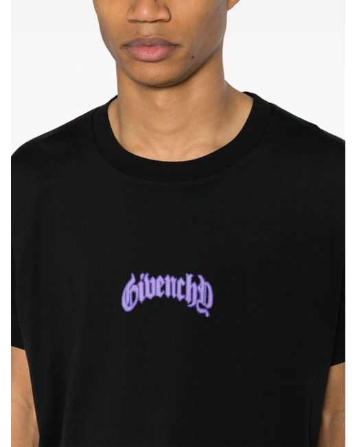 Givenchy Black Lightning-print T-shirt for men