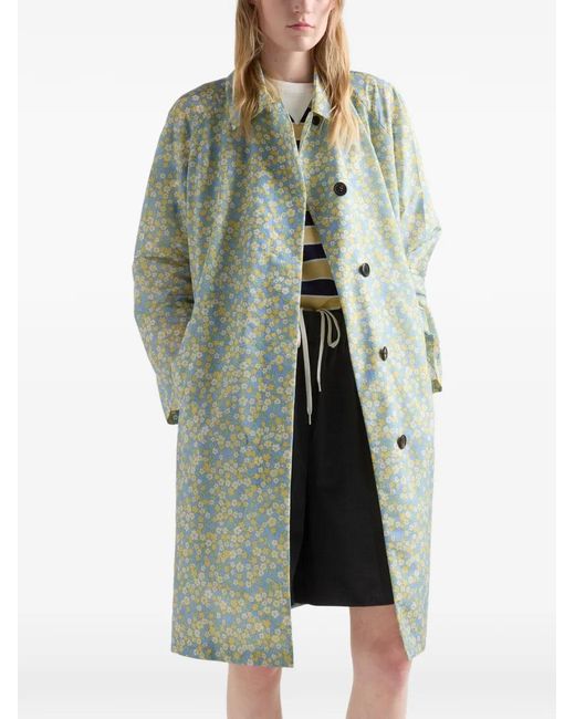 Prada Blue Printed Re-Nylon Raincoat