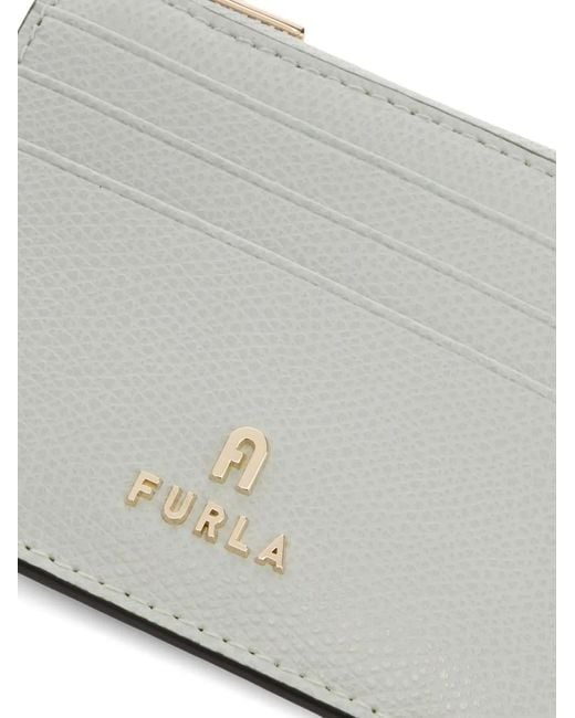 Furla Gray Small Camelia Card Case