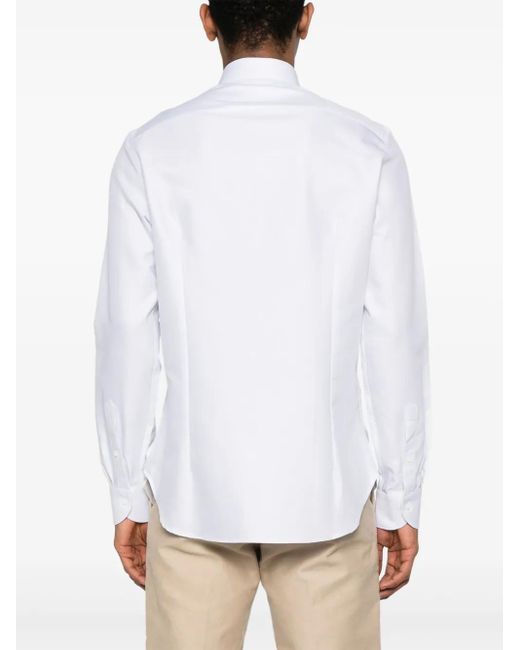メンズ Canali ストライプ シャツ White