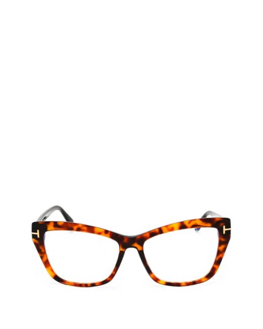 Tom Ford Brown Cat-Eye Frame Glasses