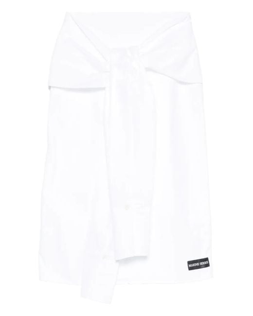 MARINE SERRE White Wrapped Midi Skirt