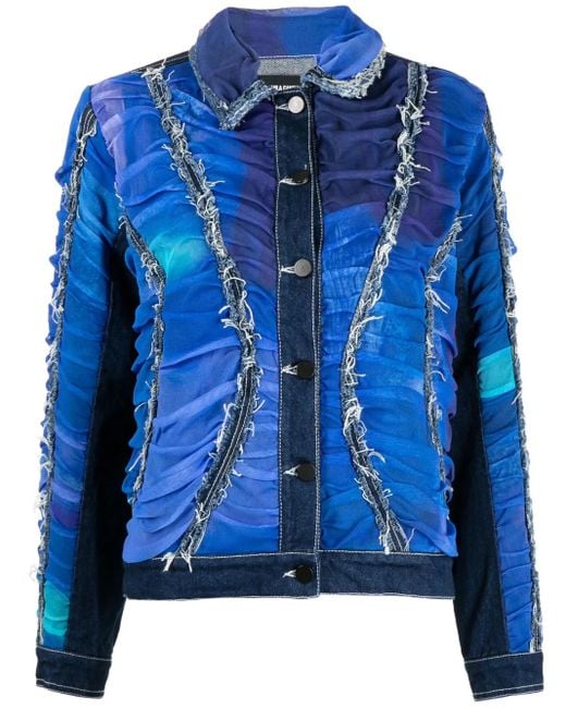 Chaqueta vaquera con diseño fruncido PAULA CANOVAS DEL VAS de color Blue