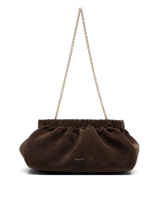 DeMellier London Brown Miami Suede Clutch Bag