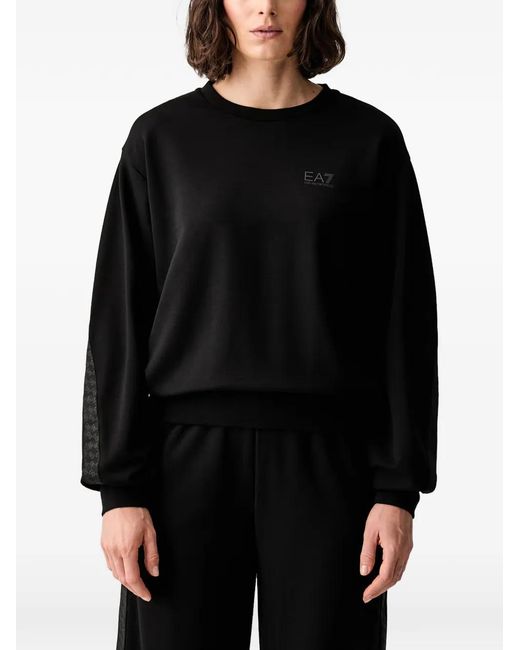 EA7 Black Logo-Print Tracksuit
