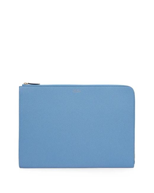 Smythson Blue Panama Laptop Case