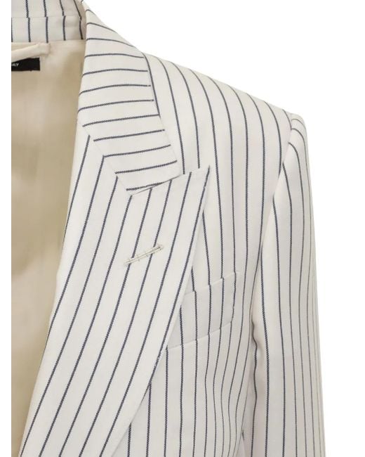 Tom Ford Gestreepte Blazer in het White