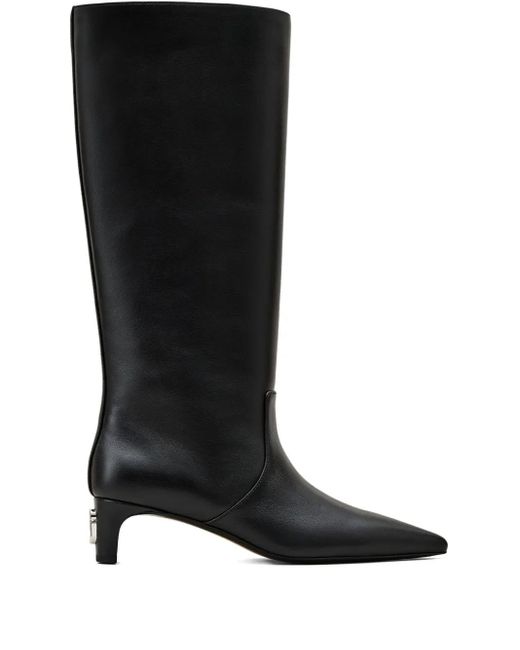 Marc Jacobs Black Pointed-Toe Leather Boots