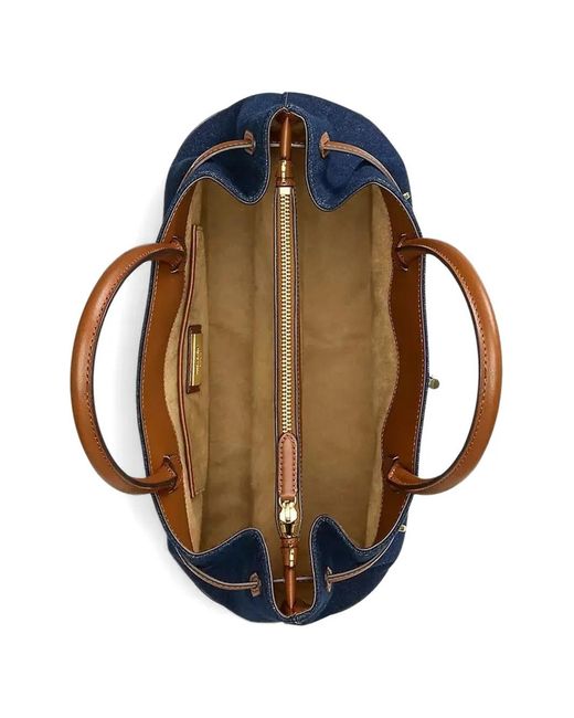 Ralph Lauren Blue Blaike Buckle-Detail Tote Bag