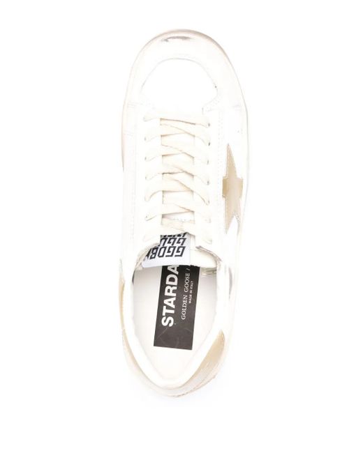 Golden Goose Deluxe Brand White Stardan Metallic-Trim Sneakers