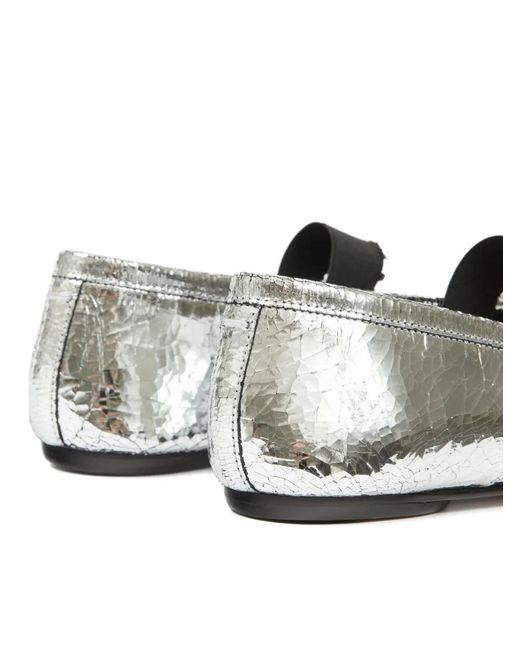 Maison Margiela White Leather Ballet Flats