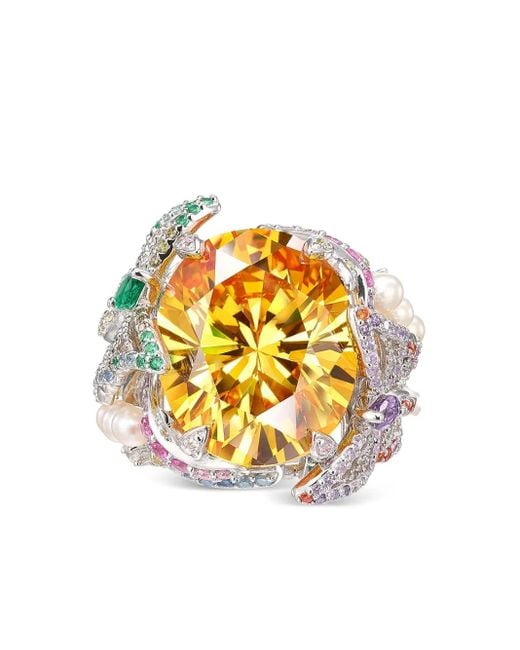 Anabela Chan Metallic Swallowtail Multi-Stone Ring