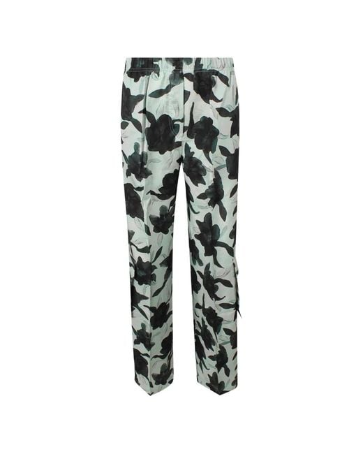 Christian Wijnants Green Floral-Print Trousers