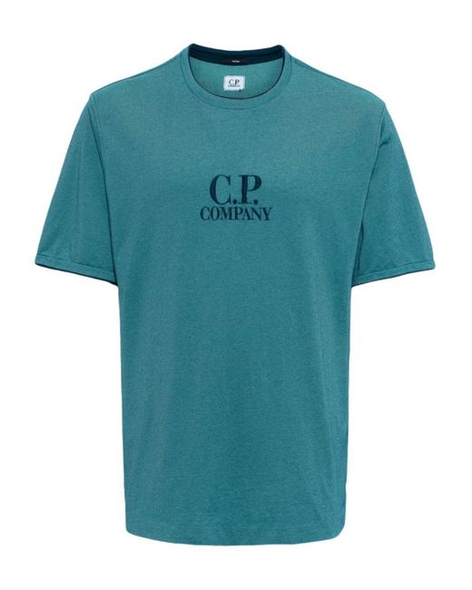 Logo-print crew-neck T-shirt C P Company de hombre de color Blue