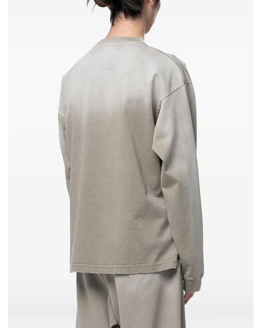 Maison Mihara Yasuhiro Gray Sun Faded Like Distressed Long Sleeve T-Shirt for men