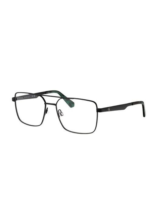 Calvin Klein Black Rectangle-Frames Glasses for men