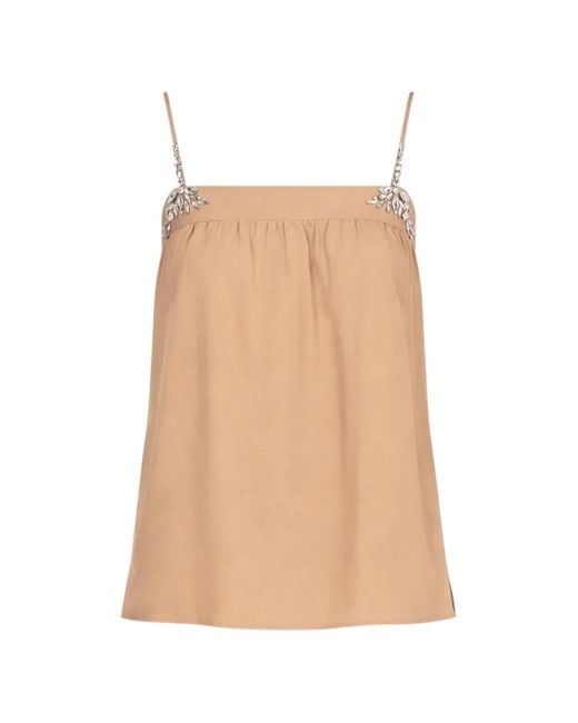 Liu Jo Natural Crystal-Embellished Charm-Detail Top