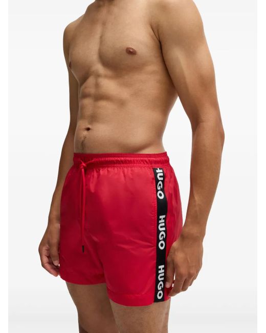 HUGO Red Logo-Tape Swim Shorts for men