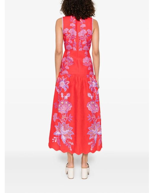 Farm Rio Red Midi Dres