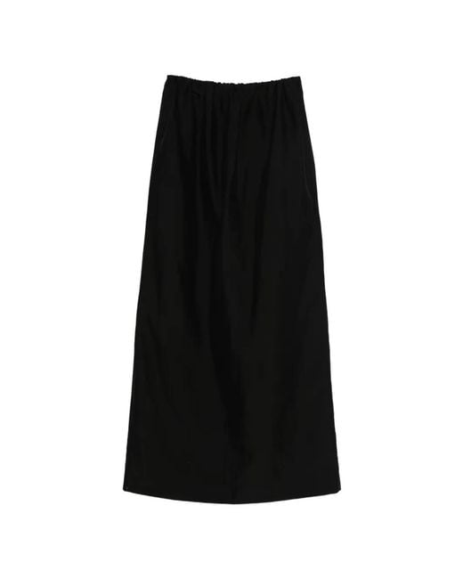The Row Black Saul Skirt In Cotton And Silk