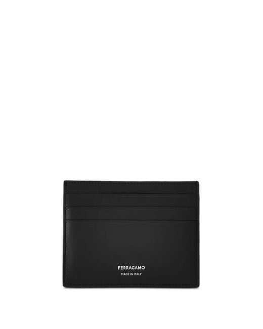 Ferragamo Black Palmellato Leather Credit Card Case Accessories for men