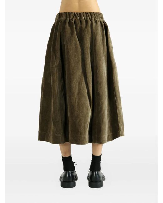 Casey Casey Ghost Pocket-detail Elastic-waist Midi Skirt Green