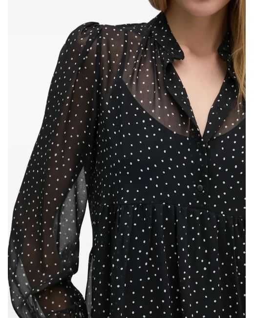 Sisley Black Polka-Dot Midi Dress