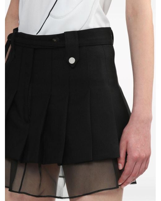 Egonlab Black Pleated Layered Mini Skirt