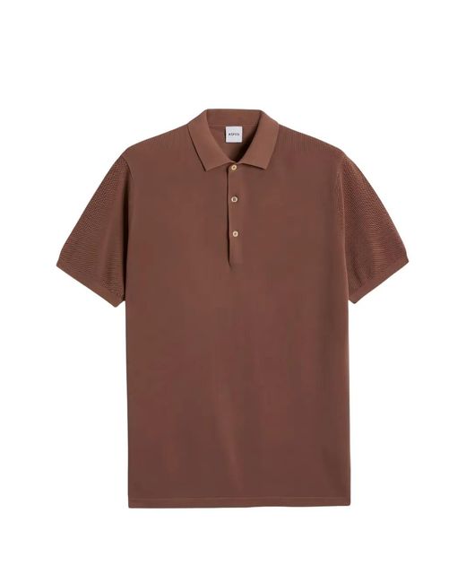 Aspesi Brown Buttoned Polo Shirt for men