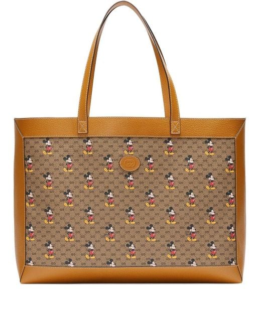 Gucci Brown X Disney Mickey Mouse-print Tote for men