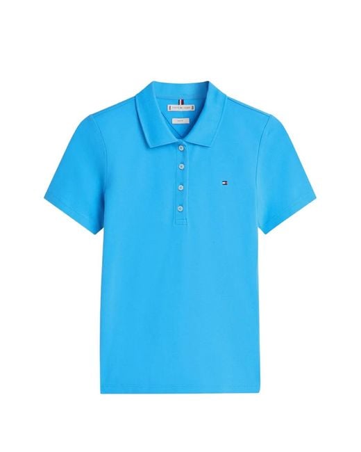 Tommy Hilfiger Blue Buttoned Polo Top
