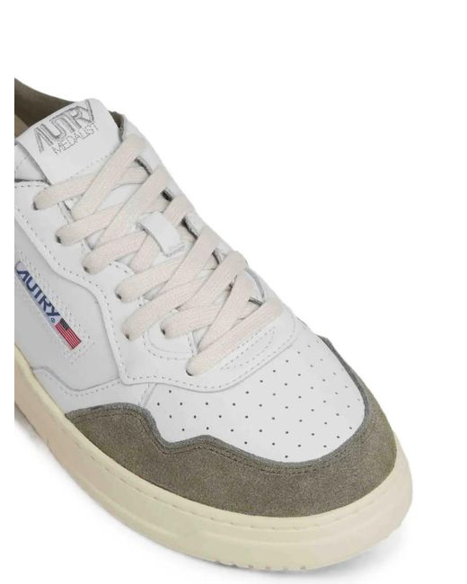 Autry White Medalist Suede Sneakers for men