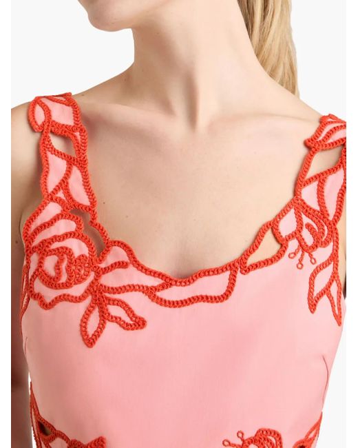 Cinq À Sept フローラル クロップトップ Red