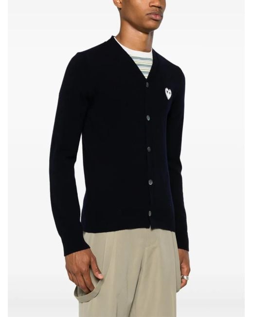 COMME DES GARÇONS PLAY Black Heart-Patch Wool Cardigan