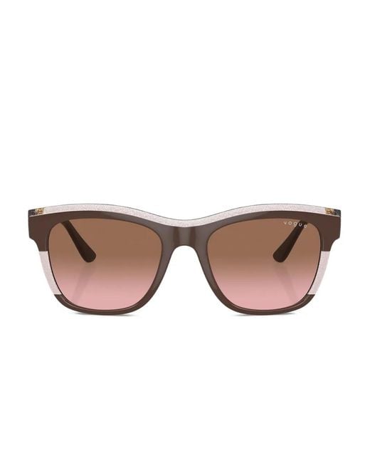 Vogue Eyewear Zonnebril Met Vierkant Montuur En Glitter in het Brown