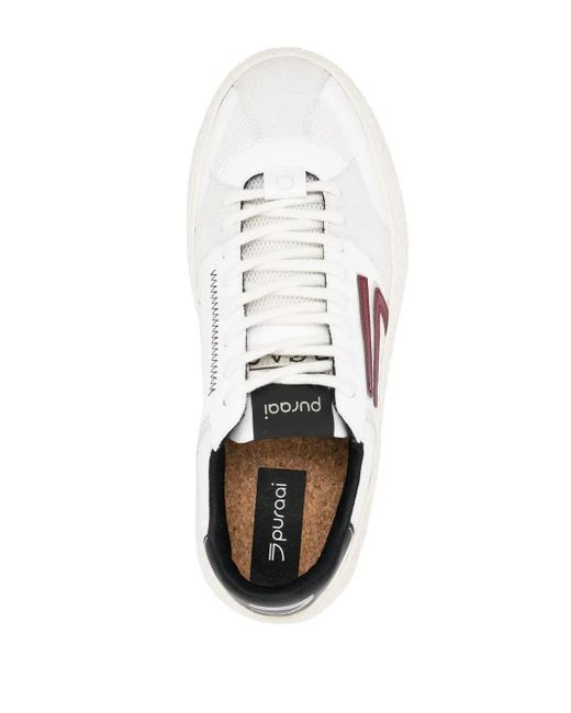 PURAAI White Logo-Patch Panelled Sneakers for men
