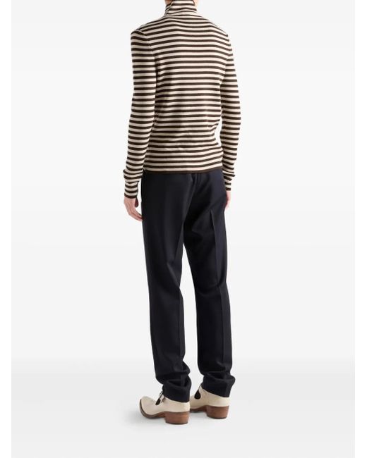 Prada Blue Wool Pants for men