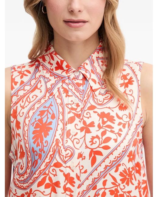 MARC AUREL Collared Patterned Top