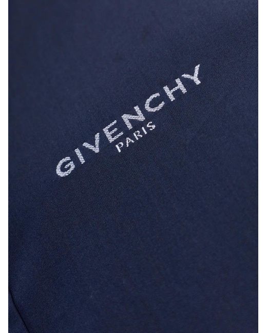 Givenchy Blue Embroidered-Logo Shirt for men
