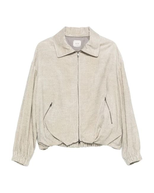 Alysi Natural Corduroy Zip-Front Jacket