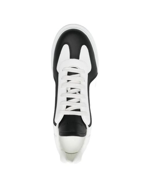 McQueen White Contrast-Panel Sneakers for men