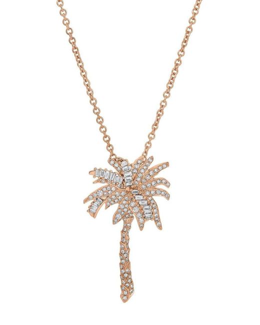 Anita Ko Metallic 18kt Rose Gold Palm Tree Diamond Necklace