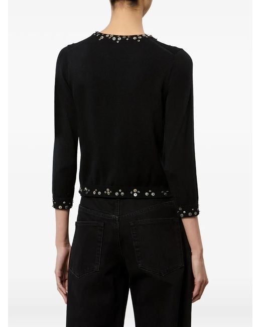 Isabel Marant Black Amaria Sequined Fine-Knit Cashmere-Silk Cardigan